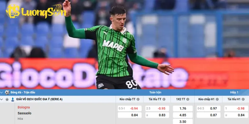 Chi tiết kèo Bologna vs Sassuolo