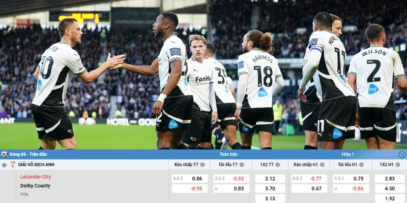 Chi tiết kèo Leicester vs Derby County