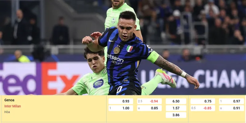 Soi chi tiết từng kèo cược ở trận  Genoa vs Inter Milan